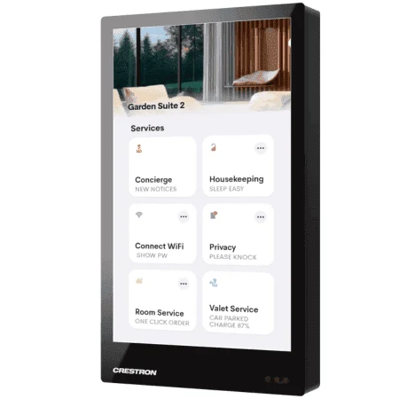 Crestron hotel room touchscreen · 客房控制屏